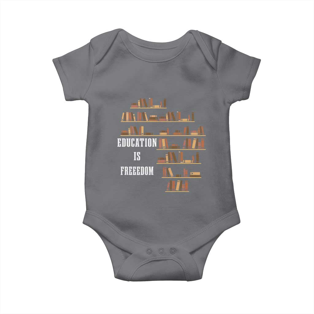Black History Education Is Freedom Baby Onesie African Roots Africa Map TS02 Charcoal Print Your Wear