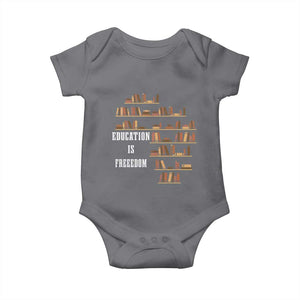 Black History Education Is Freedom Baby Onesie African Roots Africa Map TS02 Charcoal Print Your Wear