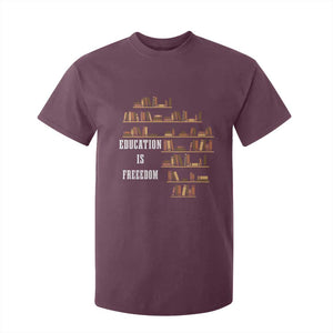 Black History Education Is Freedom T Shirt For Kid African Roots Africa Map TS02 Maroon Print Your Wear