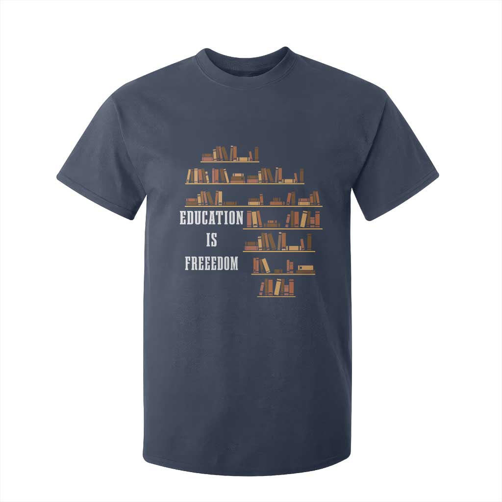 Black History Education Is Freedom T Shirt For Kid African Roots Africa Map TS02 Navy Print Your Wear