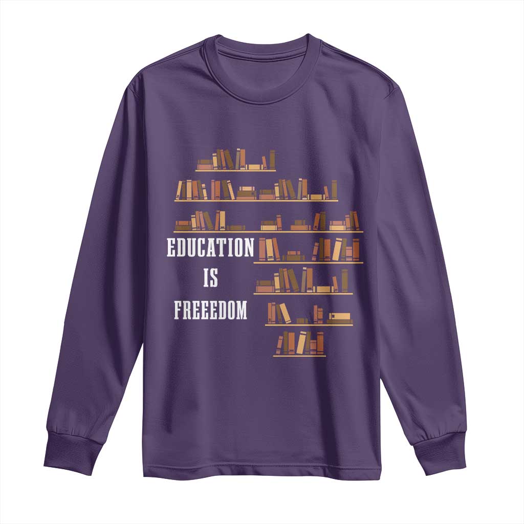 Black History Education Is Freedom Long Sleeve Shirt African Roots Africa Map TS02 Purple Print Your Wear
