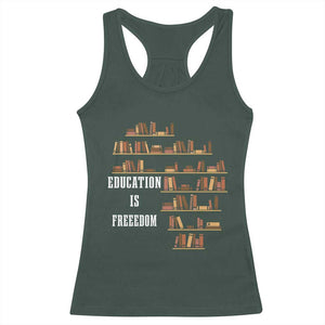 Black History Education Is Freedom Racerback Tank Top African Roots Africa Map TS02 Dark Forest Green Print Your Wear