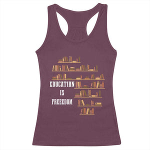 Black History Education Is Freedom Racerback Tank Top African Roots Africa Map TS02 Maroon Print Your Wear