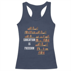 Black History Education Is Freedom Racerback Tank Top African Roots Africa Map TS02 Navy Print Your Wear