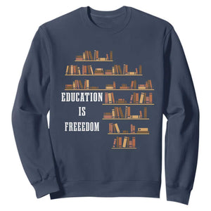 Black History Education Is Freedom Sweatshirt African Roots Africa Map TS02 Navy Print Your Wear