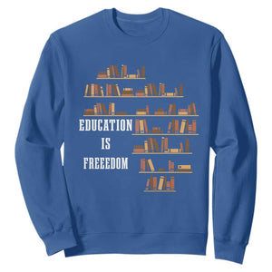 Black History Education Is Freedom Sweatshirt African Roots Africa Map TS02 Royal Blue Print Your Wear