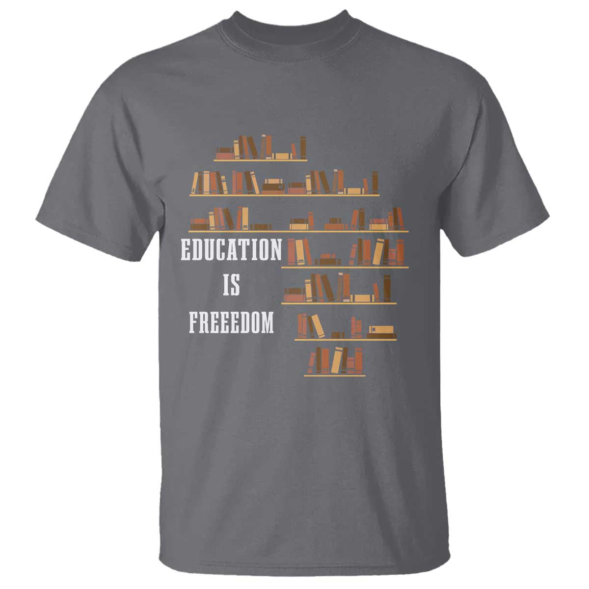Black History Education Is Freedom T Shirt African Roots Africa Map TS02 Charcoal Print Your Wear