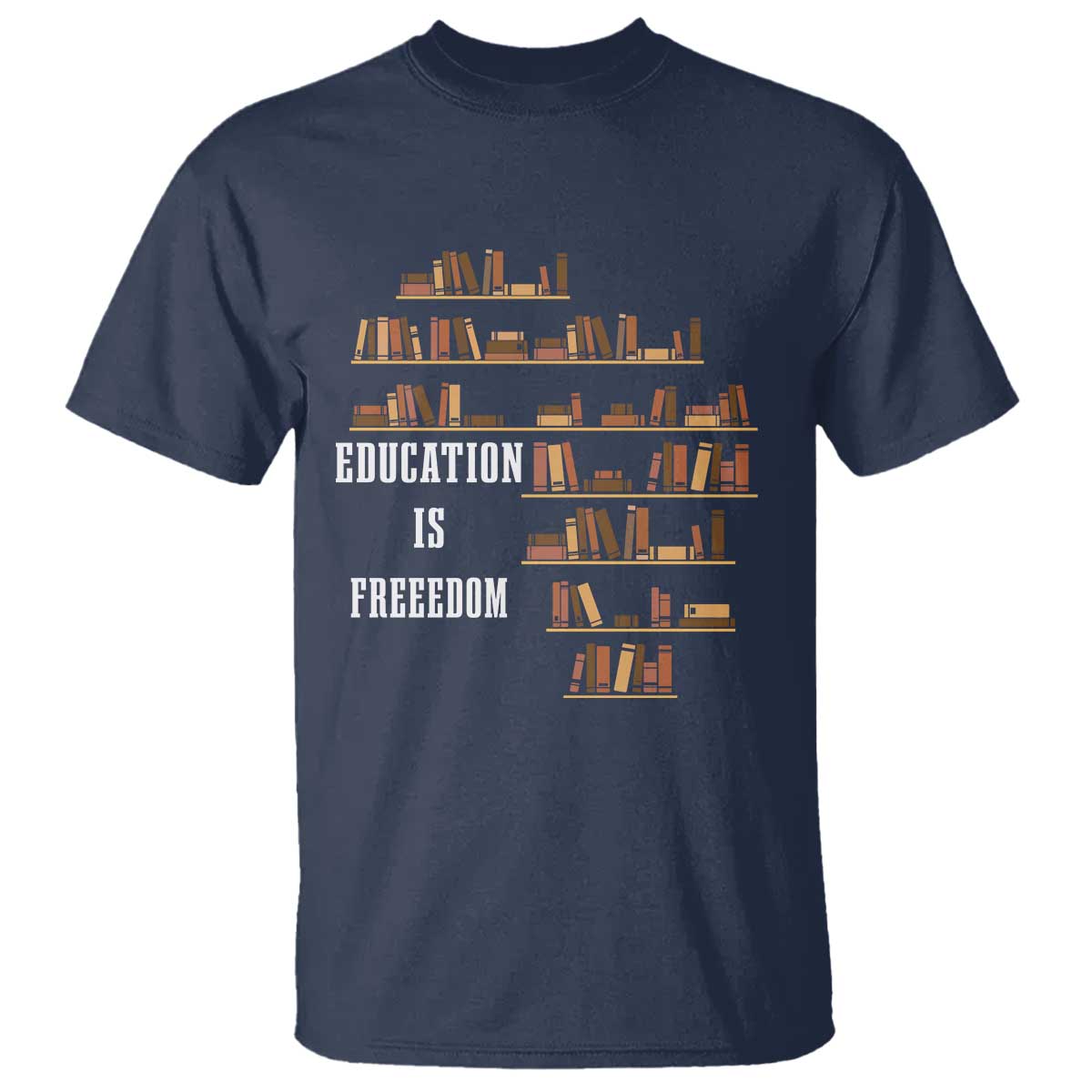 Black History Education Is Freedom T Shirt African Roots Africa Map TS02 Navy Print Your Wear