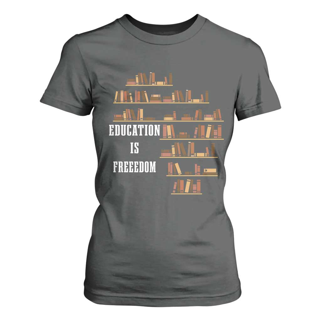 Black History Education Is Freedom T Shirt For Women African Roots Africa Map TS02 Dark Heather Print Your Wear