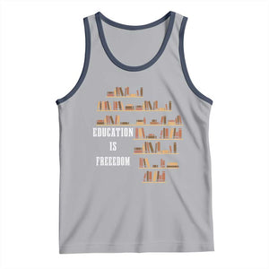 Black History Education Is Freedom Tank Top African Roots Africa Map TS02 Athletic Heather Navy Print Your Wear