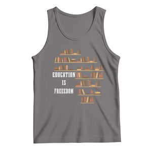 Black History Education Is Freedom Tank Top African Roots Africa Map TS02 Deep Heather Print Your Wear