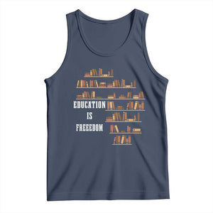 Black History Education Is Freedom Tank Top African Roots Africa Map TS02 Navy Print Your Wear