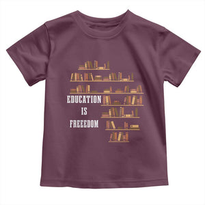 Black History Education Is Freedom Toddler T Shirt African Roots Africa Map TS02 Maroon Print Your Wear