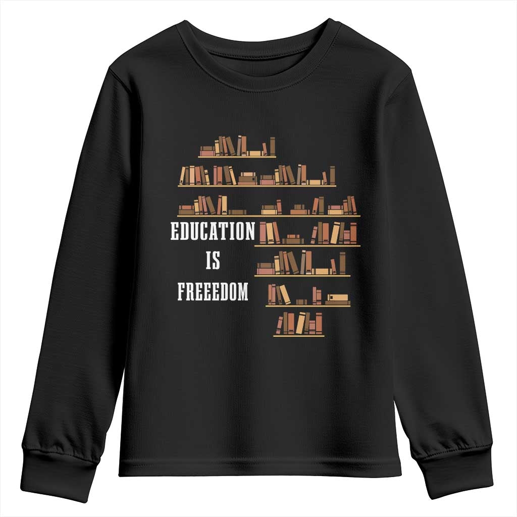 Black History Education Is Freedom Youth Sweatshirt African Roots Africa Map TS02 Black Print Your Wear