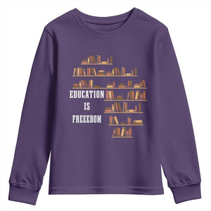 Black History Education Is Freedom Youth Sweatshirt African Roots Africa Map TS02 Purple Print Your Wear