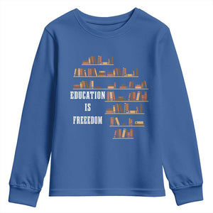 Black History Education Is Freedom Youth Sweatshirt African Roots Africa Map TS02 Royal Blue Print Your Wear