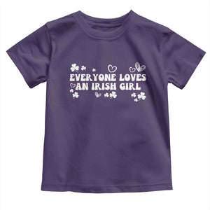 Funny Irish Women Toddler T Shirt Everyone Loves An Irish Girl St Patricks Day White TS02 Purple Print Your Wear