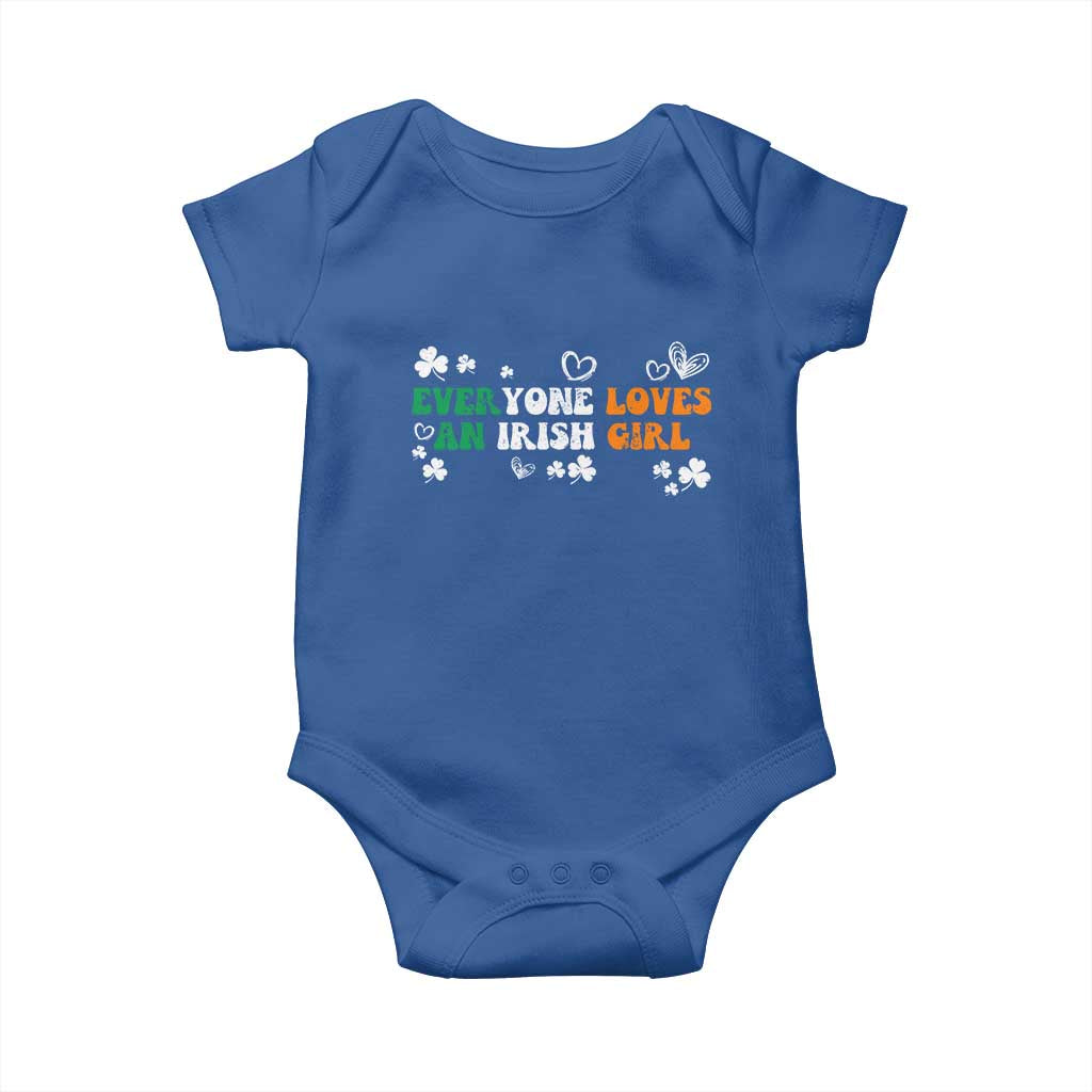 Funny Irish Women Baby Onesie Everyone Loves An Irish Girl St Patricks Day TS02 Royal Blue Print Your Wear