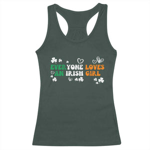 Funny Irish Women Racerback Tank Top Everyone Loves An Irish Girl St Patricks Day TS02 Dark Forest Green Print Your Wear