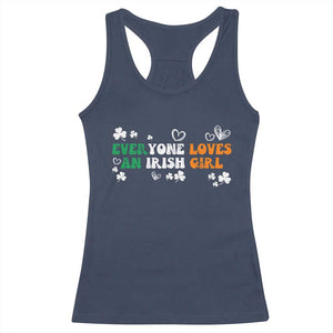 Funny Irish Women Racerback Tank Top Everyone Loves An Irish Girl St Patricks Day TS02 Navy Print Your Wear