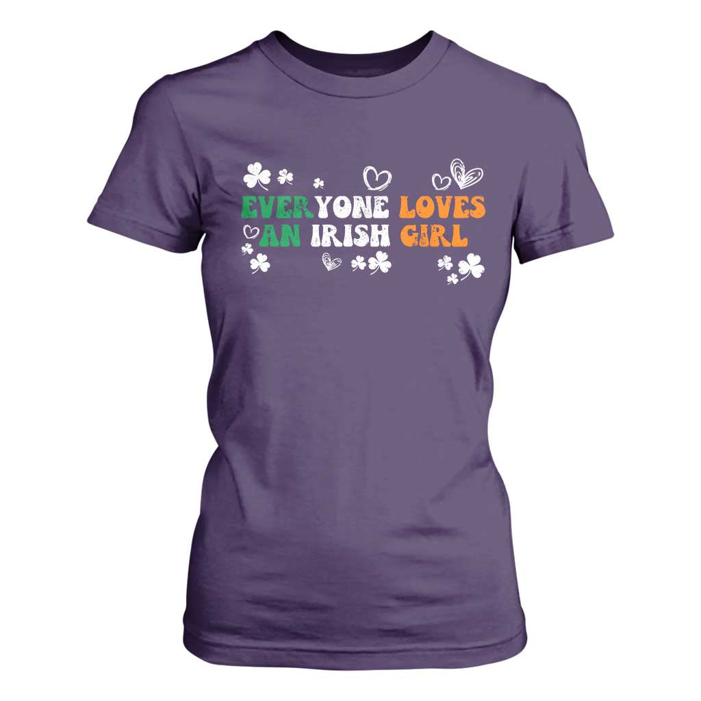 Funny Irish Women T Shirt For Women Everyone Loves An Irish Girl St Patricks Day TS02 Purple Print Your Wear
