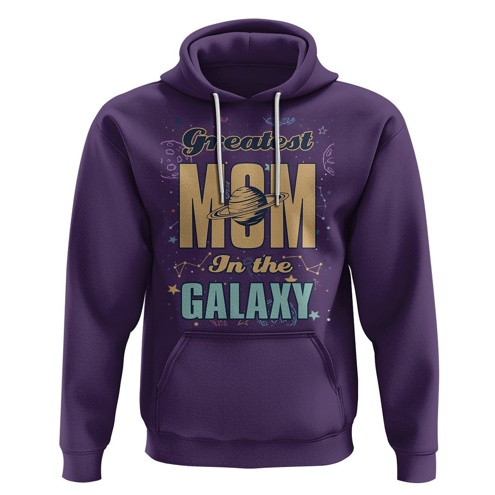 Outer Space Mother's Day Hoodie Greatest Mom In The Galaxy Best Mom Ever In Universe TS02 Purple Printyourwear