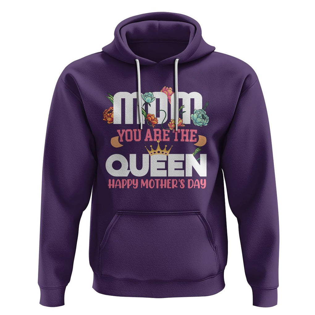 Happy Mother's Day Hoodie Mom You Are The Queen Floral Crown TS02 Purple Printyourwear