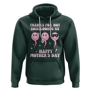 Funny Mother's Day Hoodie Thanks For Not Swallowing Us TS02 Dark Forest Green Printyourwear