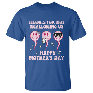 Funny Mother's Day T Shirt Thanks For Not Swallowing Us TS02 Royal Blue Printyourwear