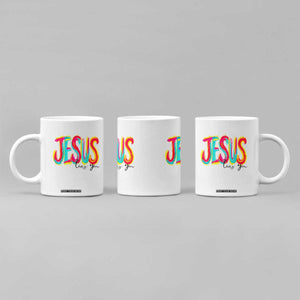 Jesus Loves You Colorful Brush Stroke Christian Coffee Mug Faith Inspirational Religious Gift for Believers TS02 Print Your Wear