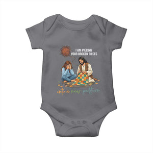 I Am Piecing Your Broken Pieces Christian Healing Baby Onesie Jesus Comfort Faith Restoration Inspirational Gift TS02 Charcoal Print Your Wear