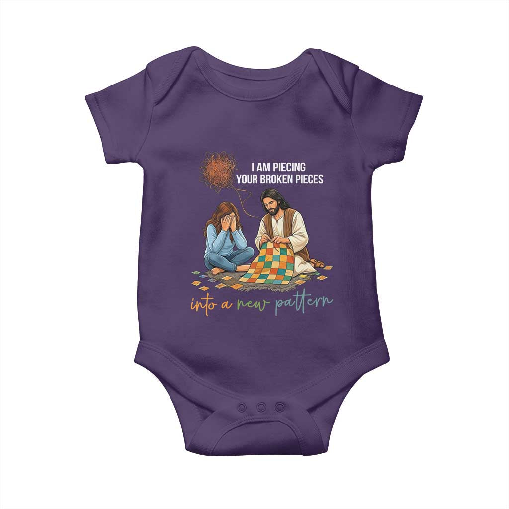I Am Piecing Your Broken Pieces Christian Healing Baby Onesie Jesus Comfort Faith Restoration Inspirational Gift TS02 Purple Print Your Wear