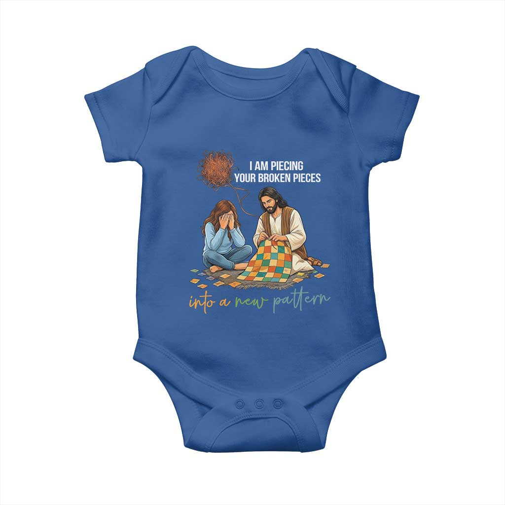 I Am Piecing Your Broken Pieces Christian Healing Baby Onesie Jesus Comfort Faith Restoration Inspirational Gift TS02 Royal Blue Print Your Wear