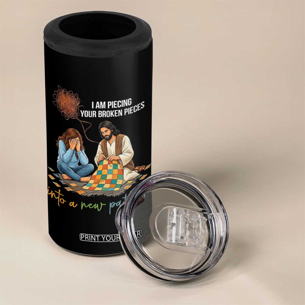 I Am Piecing Your Broken Pieces Christian Healing 4 in 1 Can Cooler Tumbler Jesus Comfort Faith Restoration Inspirational Gift TS02 Print Your Wear