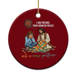 I Am Piecing Your Broken Pieces Christian Healing Ceramic Ornament Jesus Comfort Faith Restoration Inspirational Gift TS02 1pc Red Print Your Wear