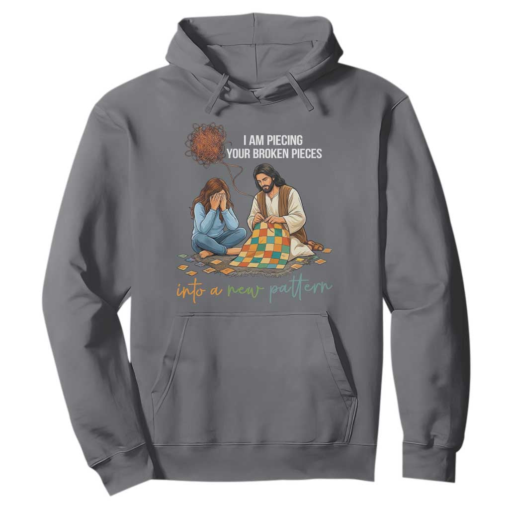 I Am Piecing Your Broken Pieces Christian Healing Hoodie Jesus Comfort Faith Restoration Inspirational Gift TS02 Charcoal Print Your Wear