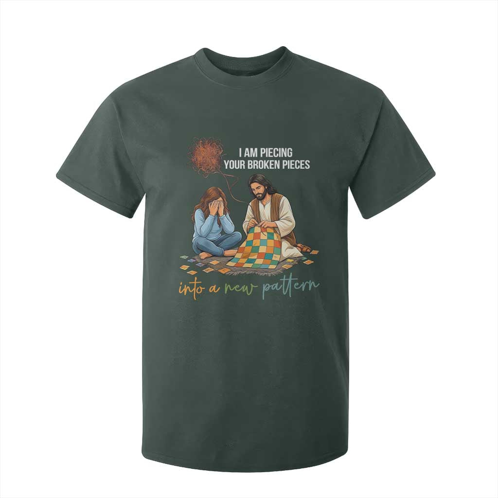 I Am Piecing Your Broken Pieces Christian Healing T Shirt For Kid Jesus Comfort Faith Restoration Inspirational Gift TS02 Dark Forest Green Print Your Wear