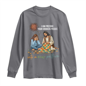 I Am Piecing Your Broken Pieces Christian Healing Long Sleeve Shirt Jesus Comfort Faith Restoration Inspirational Gift TS02 Charcoal Print Your Wear