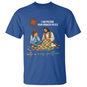 I Am Piecing Your Broken Pieces Christian Healing T Shirt Jesus Comfort Faith Restoration Inspirational Gift TS02 Royal Blue Print Your Wear