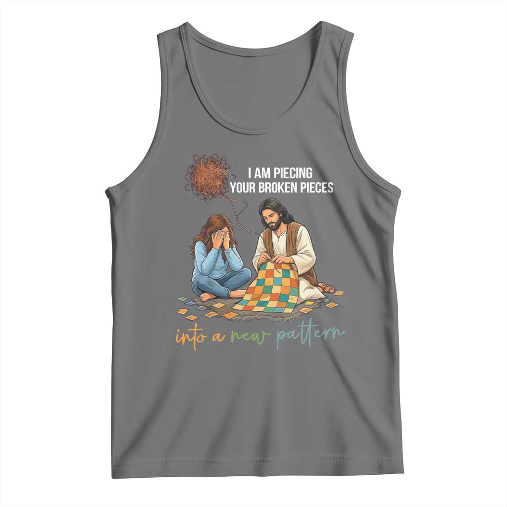 I Am Piecing Your Broken Pieces Christian Healing Tank Top Jesus Comfort Faith Restoration Inspirational Gift TS02 Black Heather Print Your Wear