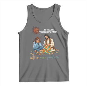 I Am Piecing Your Broken Pieces Christian Healing Tank Top Jesus Comfort Faith Restoration Inspirational Gift TS02 Black Heather Print Your Wear