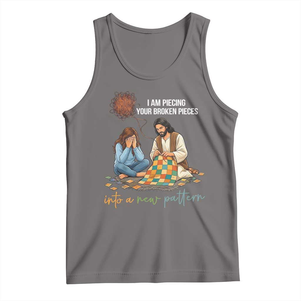I Am Piecing Your Broken Pieces Christian Healing Tank Top Jesus Comfort Faith Restoration Inspirational Gift TS02 Deep Heather Print Your Wear