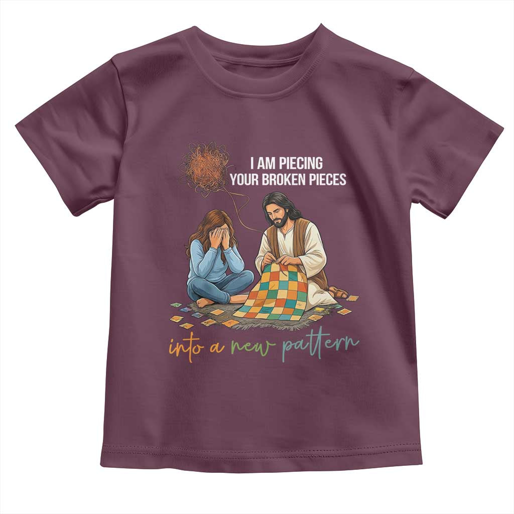 I Am Piecing Your Broken Pieces Christian Healing Toddler T Shirt Jesus Comfort Faith Restoration Inspirational Gift TS02 Maroon Print Your Wear