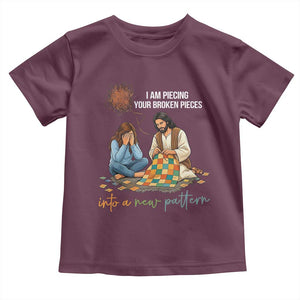 I Am Piecing Your Broken Pieces Christian Healing Toddler T Shirt Jesus Comfort Faith Restoration Inspirational Gift TS02 Maroon Print Your Wear