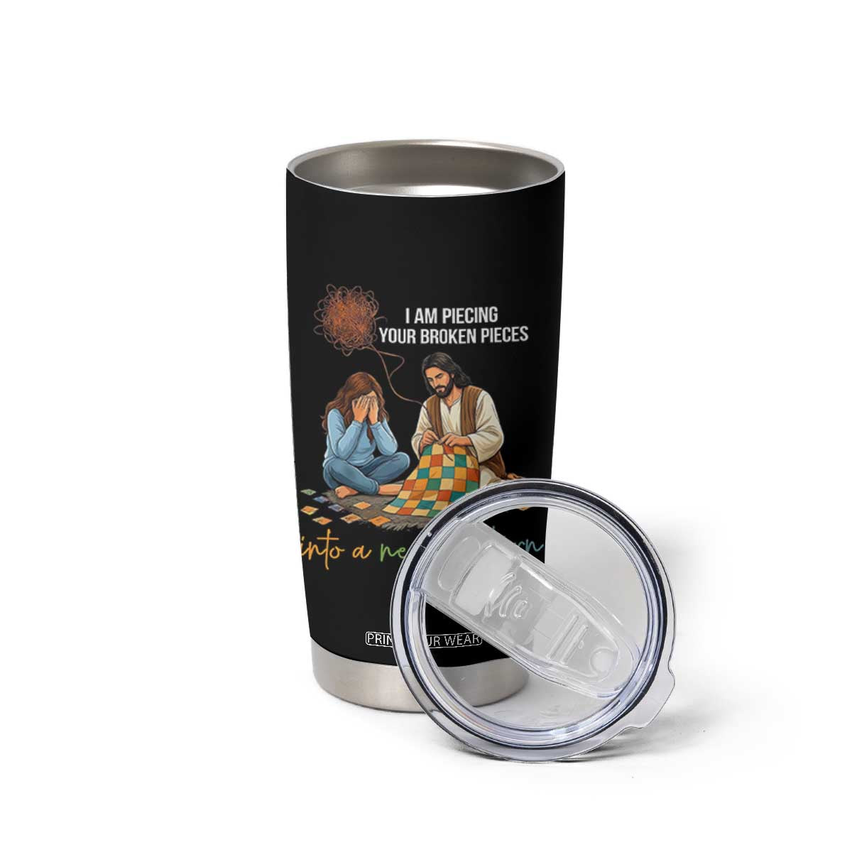I Am Piecing Your Broken Pieces Christian Healing Tumbler Cup Jesus Comfort Faith Restoration Inspirational Gift TS02 Print Your Wear