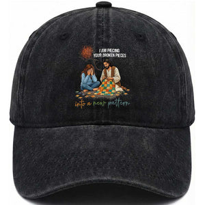 I Am Piecing Your Broken Pieces Christian Healing Washed Cotton Baseball Cap Jesus Comfort Faith Restoration Inspirational Gift TS02 Print Your Wear