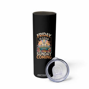 Friday Is Good Cause Sunday Is Coming Christian Easter Skinny Tumbler Cross Sunrise Floral Faith Inspirational Gift TS02 Print Your Wear