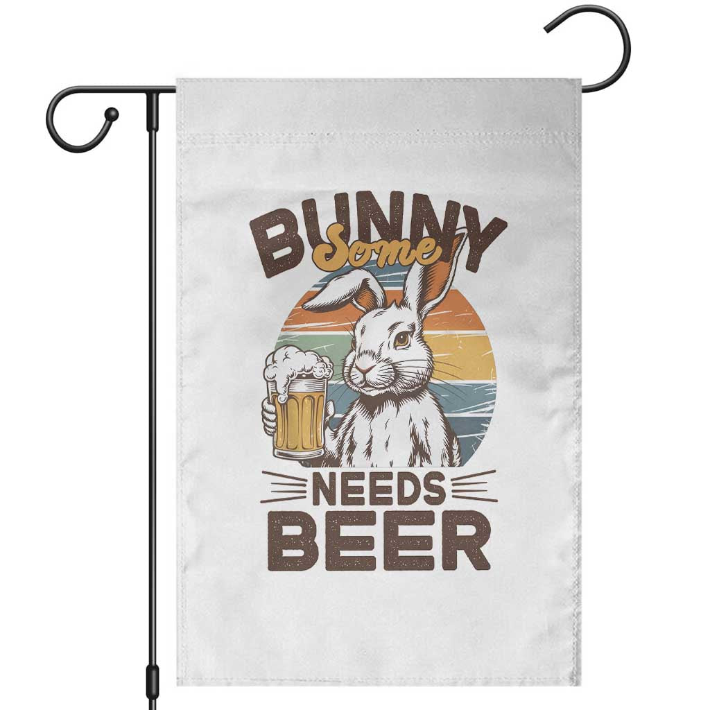 Some Bunny Needs Beer Funny Easter Drinking Humor Garden Flag Retro Rabbit Beer Lover Gift TS02 White Print Your Wear