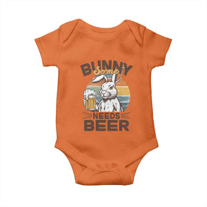 Some Bunny Needs Beer Funny Easter Drinking Humor Baby Onesie Retro Rabbit Beer Lover Gift TS02 Orange Print Your Wear