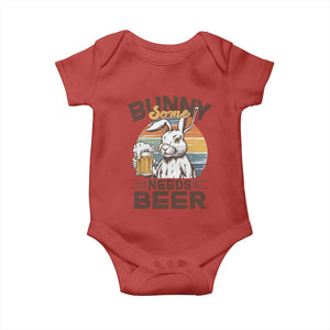 Some Bunny Needs Beer Funny Easter Drinking Humor Baby Onesie Retro Rabbit Beer Lover Gift TS02 Red Print Your Wear
